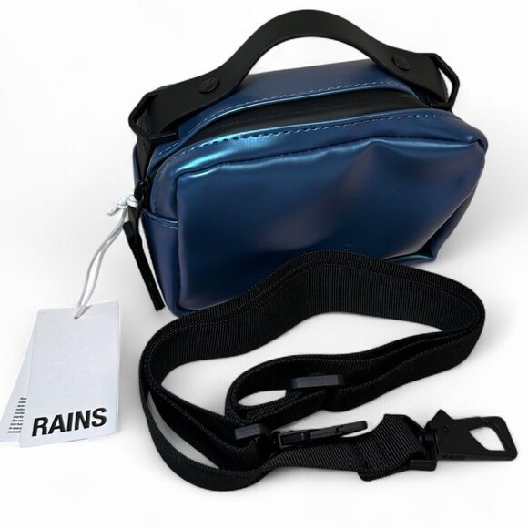 RAINS Box Bag Micro W3 Crossbody - Laser Blue NWT, Unisex - Picture 13 of 15